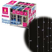 Электрогирлянда-занавес комнатная «Штора» 3х3 м, 196 LED, холодный белый свет, 220 V, ЗОЛОТАЯ СКАЗКА, 591353