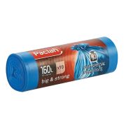Мешки для мусора 160 л, синие, в рулоне 10 шт., ПВД, 21 мкм, 120х87 см, PACLAN «Big&Strong», 402001