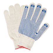 Перчатки хлопчатобумажные, КОМПЛЕКТ 5 пар, 10 класс, 40-42 г, 116 текс, ПВХ-точка, LAIMA «ЛЮКС», БЕЛЫЕ, 604469