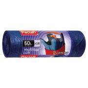 Мешки для мусора 60 л, с ушками, синие, рулон 16 шт., ПВД, 30 мкм, 60х75 см, PACLAN «Multitop Lux», 134474