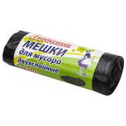 Мешки для мусора 190 л черные в рулоне 10 шт., ПВД 23 мкм, 90х120 см, ЛЮБАША «эконом ПЛЮС», 607681