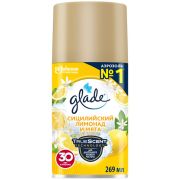 Сменный баллон 269 мл GLADE «Сицилийский лимонад и мята», для автоматических освежителей, универсальный, 33705