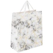 Пакет подарочный (1 штука) 26x13x33 см, ЗОЛОТАЯ СКАЗКА «Golden Marble», тиснение фольгой, 608251