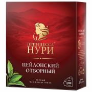 Чай ПРИНЦЕССА НУРИ «Цейлонский отборный» черный цейлонский, 100 пакетиков по 2 г, 0327-18