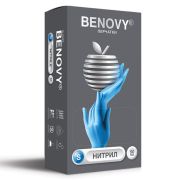 Перчатки нитриловые смотровые 50 пар (100 штук), размер 6-7, S (малый), BENOVY Nitrile Chlorinated