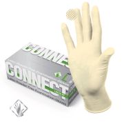Перчатки смотровые латексные 50 пар (100 штук), CONNECT, размер 8-9, L (большой)