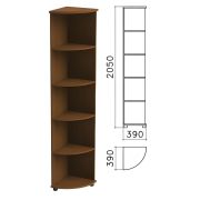 Шкаф (стеллаж) угловой «Монолит», 390х390х2050 мм, 4 полки, цвет орех гварнери, УМ46.3